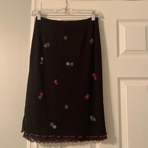 INC skirt with flower embellishments, size 2 elastic waist
